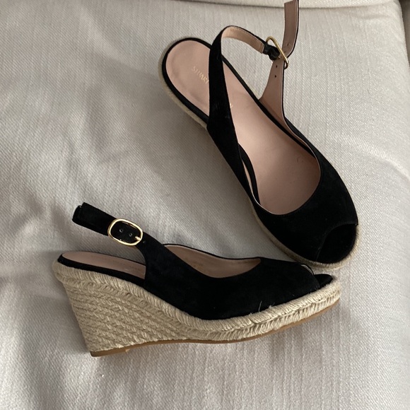 Stuart Weitzman suede espadrille wedges